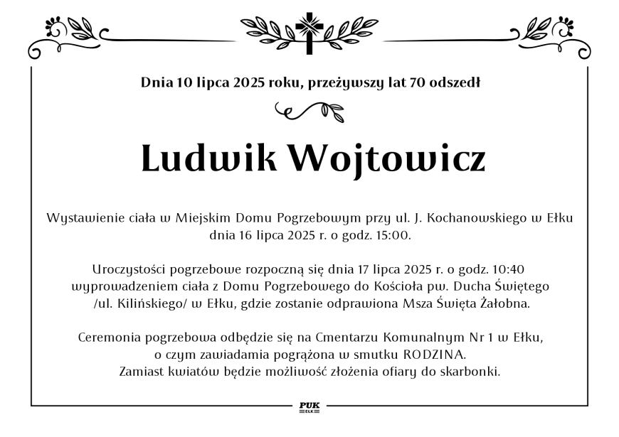 Ludwik Wojtowicz - nekrolog